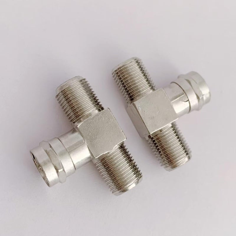 EZYUMM 2-Pack Coaxial Cable Splitter, 3-Way F Type RG6 Male to 2 Female Cable Splitter Connector for TV, Satellite, Antenna & Cable Box (Nickel Plated, 5-2500MHz) - Image 5